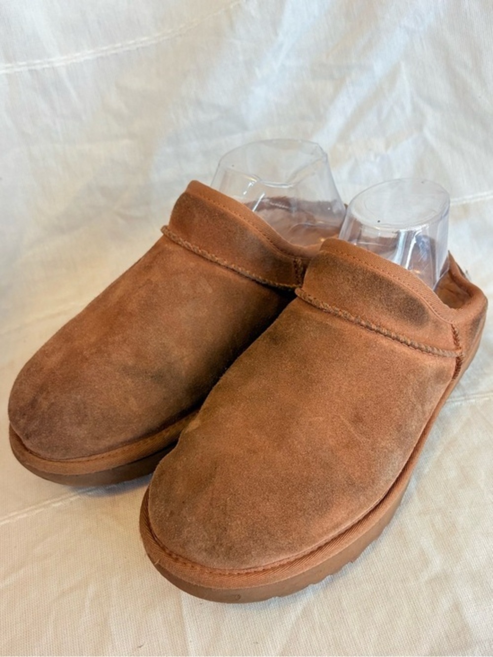 UGG Classic Womens Suede Plain Slip-On Slipper Brown Sz 8